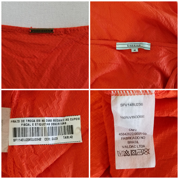 Womens Tank Top Siberian Sz 10 Red Made in Brazil - Picture 5 of 5